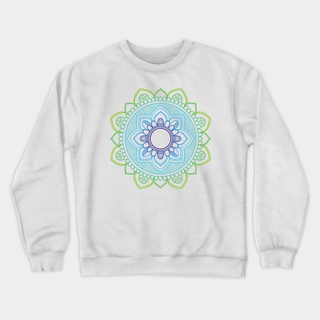 Mandala 23 - Cool Colors Crewneck Sweatshirt by hoddynoddy